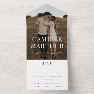 Invitación Todo En Uno Boda RSVP moderno elegante de fotografía