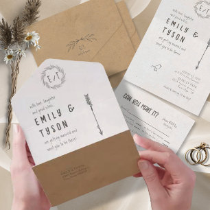 Invitación Todo En Uno Boda ruso de Boho ID1109