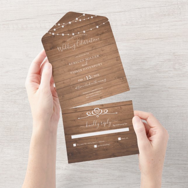 Invitación Todo En Uno Boda ruso sin opciones de menú Todo en uno (desgarro)