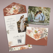 Boda rústica boho floral de terracota