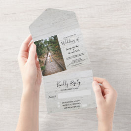 Invitación Todo En Uno Boda rústica de campo fotográfico