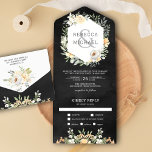 Invitación Todo En Uno Boda Rústico de color de agua dulce floral gris os<br><div class="desc">Aprovecha tu estancia con esta elegante invitación de bodas con hermosas flores y una moderna tipografía con una tarjeta postal RSVP. Simplemente agregue los detalles de su evento en esta plantilla fácil de usar para convertirla en una invitación única y personalizada.</div>