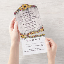 Boda Rústico de girasoles de madera pálida