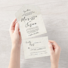 Invitación Todo En Uno Boda rústico sencillo y elegante