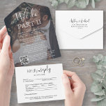 Invitación Todo En Uno Boda secuencial hacemos la segunda parte foto y có<br><div class="desc">Invitar a la familia y amigos a presenciar que dicen "lo hago" de nuevo con invitaciones de código QR con fotos personalizados. Todo el texto es sencillo de personalizar, incluyendo la cita que dice "hacemos la parte II". Personalizar la redacción de cualquier tipo de celebración matrimonial, como una ceremonia de...</div>
