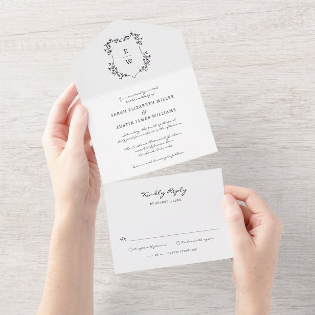 Invitación Todo En Uno Boda Sencilla (desgarro)
