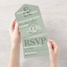 Boda Símbolos Grandes Tipografía Moderna Sage Polv