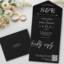 Boda simple de código QR negro