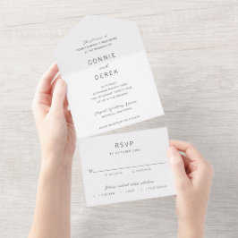 Invitación Todo En Uno Boda Simple Moderna