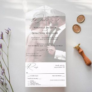 Invitación Todo En Uno Boda vertical fotográfico moderno 4