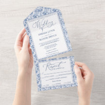 Boda Vintage Blue Floral de tela victoriana