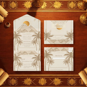 Invitación Todo En Uno Bodas Destino Pirámides De Giza Egipto