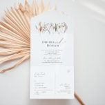 Invitación Todo En Uno Boho Autumn Wildflower | Sello Casual Y Envío<br><div class="desc">Presentamos nuestra impresionante flor silvestre de otoño | sello casual y enviar todo en una sola invitación, que abarca un diseño sencillo y moderno que refleja la belleza de la naturaleza. Con flores de acuarela de otoño prensado y hojas de terracota, captura la esencia de los tonos naranjas quemados en...</div>