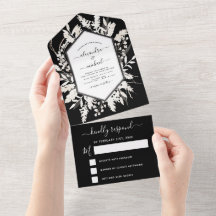 Boho Black White Beige Boda Botánica RSVP