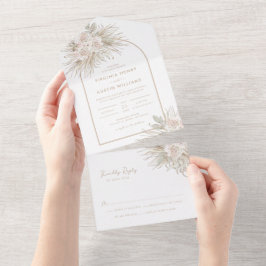Invitación Todo En Uno Boho Boda