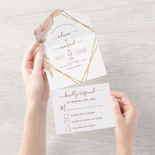 Invitación Todo En Uno Boho Boho Boho Bohemian Boho Tropical Wedding Pamp