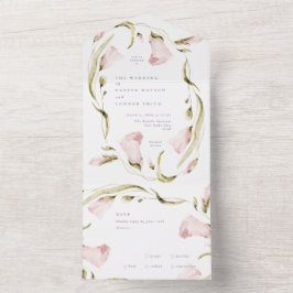 Invitación Todo En Uno Boho de primavera gran audaz flor silvestre enmarc