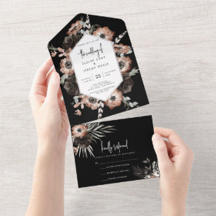 Invitación Todo En Uno Boho gótico todo en una boda invitado