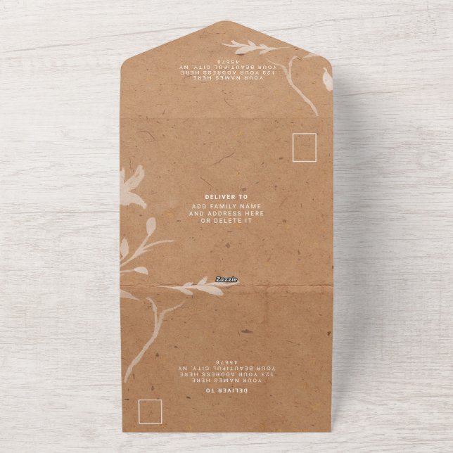 Invitación Todo En Uno Boho Moda Rustic Modern | Foto de boda personaliza (Afuera)