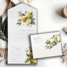 Boho Rustic Watercolor Yellow Lemon Garden Wedding
