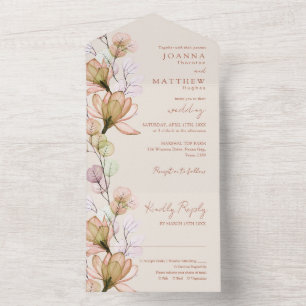 Invitación Todo En Uno Boho Rústico Floral Terracotta Otoño Fall Wedding