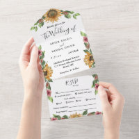Boho Sunflower Complete RSVP Boda