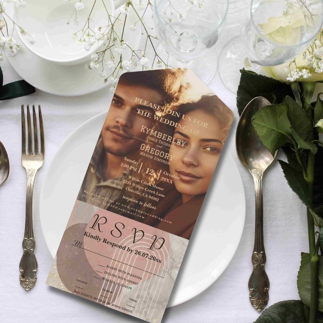 Invitación Todo En Uno Boho Terracotta Brown Resumen Sitio Web Minimalist (Subido por el creador)