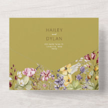 Boho Watercolor Flores salvajes Meadow Boda todo e