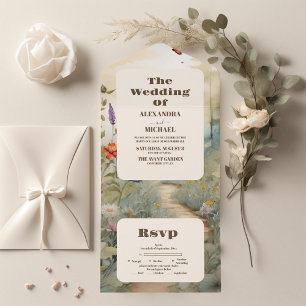 Invitación Todo En Uno Boho Wildflower Mountain Meadow