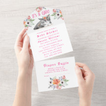 Bonitas flores gitanas rosadas es un Baby Shower C