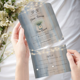 Invitación Todo En Uno Cadena de aliento del bebé enciende matrimonio rús