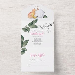 Invitación Todo En Uno Caer Baby Shower Todo En Una Acuarela Tropical