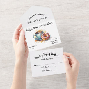 Invitación Todo En Uno Café Y Donuts