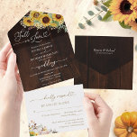 Invitación Todo En Uno Caída en el amor Boda de calabaza de girasol<br><div class="desc">Cree una suite boda elegante e intemporal con temática de otoño que refleje su estilo sin esfuerzo con detalles personalizados. NOTA: Esta invitación está lista para enviarse sin un sobre; incluya la dirección de devolución. Si planea enviarlo con un sobre, por favor deje los datos de la dirección de devolución...</div>