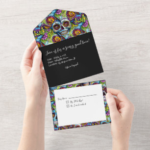 Invitación Todo En Uno Calaveras de azúcar