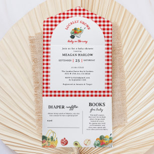 Invitación Todo En Uno Campesinos cultivados localmente comercializan Bab