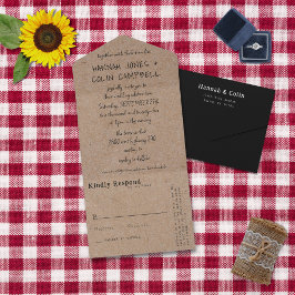 Invitación Todo En Uno Casual Handwriter Typography Kraft