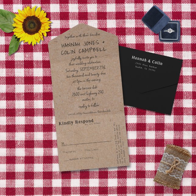 Invitación Todo En Uno Casual Handwriter Typography Kraft (Subido por el creador)