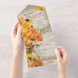 Invitación Todo En Uno Celebración de la Cosecha de Otoño