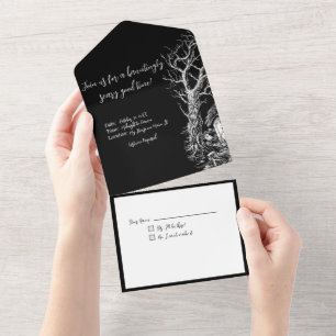 Invitación Todo En Uno Cementerio Nevermore