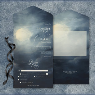 Invitación Todo En Uno Cena gótica gótica de luna llena oscura