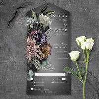 Cena oscura, gótica y misteriosa, deslucida y flor