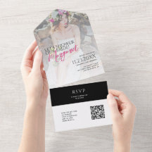 Chic Moderno Código QR de Foto de Nuestra Novia pa