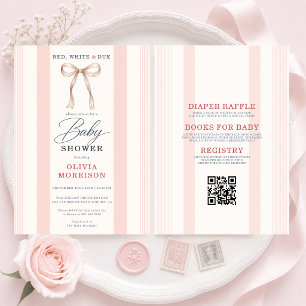 Invitación Todo en Uno Chicas Rojas Blancas y Deudas Fiesta d