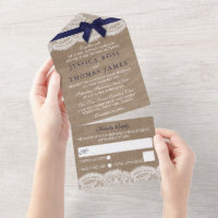 Cinta Naval En Boda Burlap & Lace