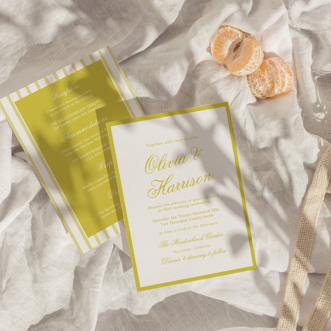 Invitación Todo en Uno Citrus Amarillo Old Money (Subido por el creador)
