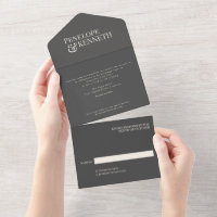 Clásico Gris Carbón Tipografía Elegante Boda