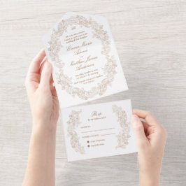Invitación Todo En Uno Clásico Sofisticado Guión Bodas de Oro