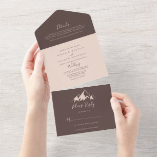 Invitación Todo En Uno Clear Mountain Country Boho Boda