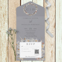 Código QR de Flor Silvestre Romántica Duste Blue V